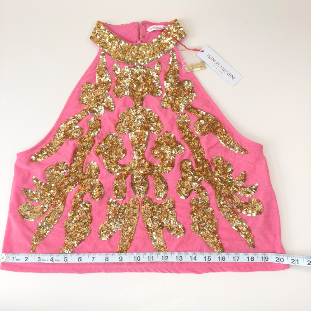 NWT Frances Valentine Sequin Embellished Top Sz XL - Picture 6 of 12